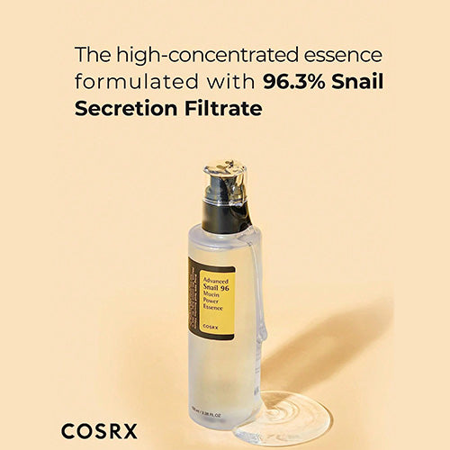 COSRX Essenza di bava di lumaca 96 100ml, 96,3% di filtro di secrezione di lumaca, ringiovanisce la pelle da secchezza e invecchiamento, assorbe rapidamente nella pelle, Ipoallergenico
